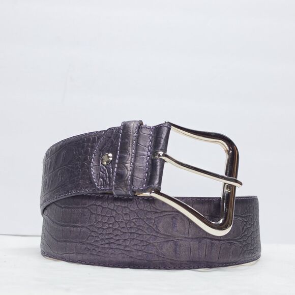 The Tailored Sportsman Gator Print Embossed Leather Belt Purple Passion Size S main image 4